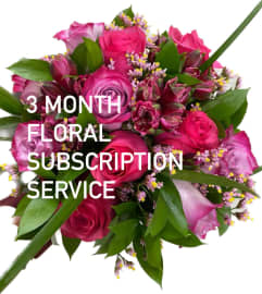 3 Month Floral Subscription Service. An arrangement by Dream Petals Floral.