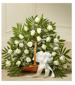 Fireside white roses. An arrangement by Garden Florist.