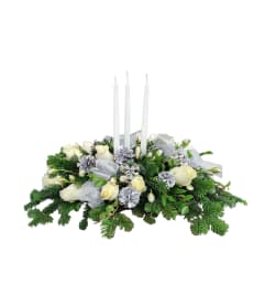 Winter Bush Centerpiece. An arrangement by Azi Flowers.