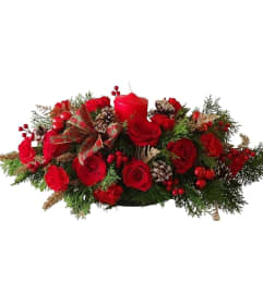 Christmas Desire Centerpiece. An arrangement by Azi Flowers.
