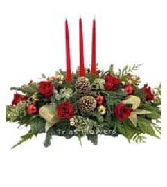 Florist Choice Holiday centerpiece. An arrangement by Dupree's Root 88 Garden Center and Florist.