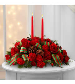 Holiday Traditions Centerpiece. An arrangement by Dupree's Root 88 Garden Center and Florist.