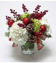 Simply holiday vase. An arrangement by Dupree's Root 88 Garden Center and Florist.