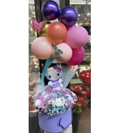 Hello Kitty Balloon Box 2. An arrangement by Rose Flowers.