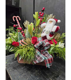 Santa's Woodlands. An arrangement by Blue Ridge Flowers. Santa's Woodlands. An arrangement by Blue Ridge Flowers.