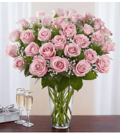 Ultimate Premium Long Stem Pink Roses. An arrangement by Garden Florist.