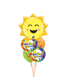 Sunny Smile Get Well Swirls Cheerful Balloon Bouquet. An arrangement by Balloon Bouquets Plus. Sunny Smile Get Well Swirls Cheerful Balloon Bouquet. An arrangement by Balloon Bouquets Plus.