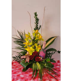 CUSTOM VALENTINE CHAMPENGE and ROSES BOUQUET. An arrangement by A Loving Touch Florist. CUSTOM VALENTINE CHAMPENGE and ROSES BOUQUET. An arrangement by A Loving Touch Florist.