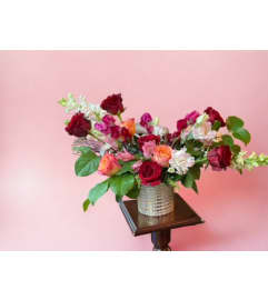 Blushing Amor. An arrangement by Vanessa's Flower Shop.