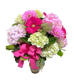 Pink Pink. An arrangement by Marivel's Florist and Gifts. Pink Pink. An arrangement by Marivel's Florist and Gifts.