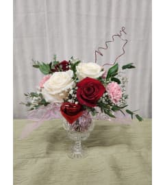 crystal heart bouquet. An arrangement by Special Touch Florist.