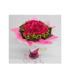 Gift Hot Pink Roses. An arrangement by Brickell Exclusive Blooms.