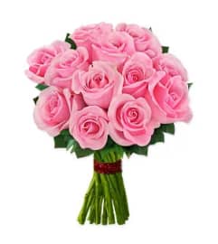 Pink Perfection Dozen Roses. An arrangement by Harriet's Flower and Gift Shop.