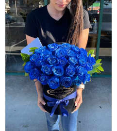 24 BLUE ROSES BOX. An arrangement by BellaRosa Gardens. 24 BLUE ROSES BOX. An arrangement by BellaRosa Gardens.