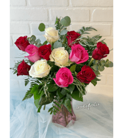 Luxe Roses In A Vase. An arrangement by Brooklin Floral and Garden Shoppe Inc..