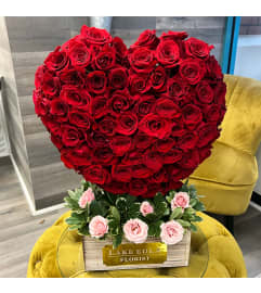 Deep heart. An arrangement by Lake Eola Florist.