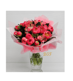 Princess Peonies Bouquet (Hand-Tied). An arrangement by Brickell Exclusive Blooms.