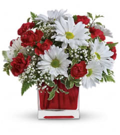 Red and White Delight Bouquet. An arrangement by Flore's Shop.