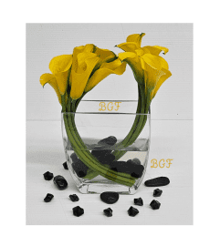 Modern Yellow Calla Unique. An arrangement by Doral Flower District and Design.