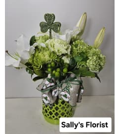 ST. PATRICK'S LILY GARDEN. An arrangement by Triple A Florist.