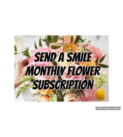 Send a smile monthly flowers subscription. An arrangement by DMP Flowers and Gifts.