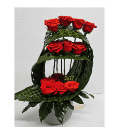 Rose Woven Tropical Palm. An arrangement by Brickell Exclusive Blooms.