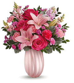 Rosy Swirls Bouquet By Teleflora. An arrangement by Shalimar Flower Shop.
