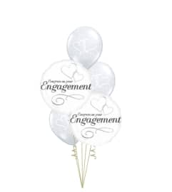 2 Hearts Engagement Classic Balloon Bouquet. An arrangement by Balloon Bouquets Plus.