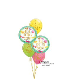 Feel Better Teal and Gold Classic Confetti Balloon Bouquet. An arrangement by Balloon Bouquets Plus. Feel Better Teal and Gold Classic Confetti Balloon Bouquet. An arrangement by Balloon Bouquets Plus.