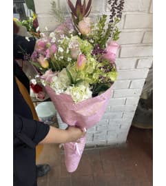 Mixed Pinks Bouquet. An arrangement by Rose Flowers.