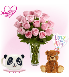 Maternal Pink Rose Bundle. An arrangement by Select Flowers.