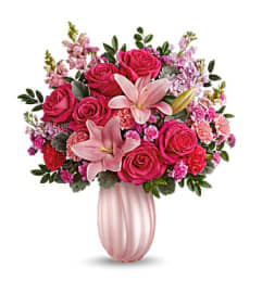 Rosy Swirls Bouquet. An arrangement by Serrano Flowers.