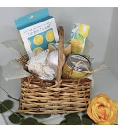 The Rest and Recovery Gift Basket. An arrangement by Modern Bloom.