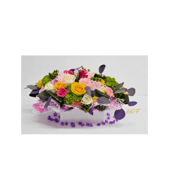 Rectangular Pastel. An arrangement by Aventura Glamour Flowers.