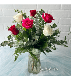 Luxe Roses In A Vase. An arrangement by Brooklin Floral and Garden Shoppe Inc..