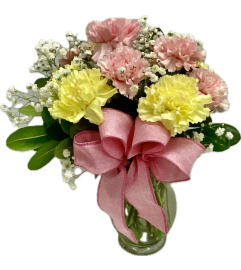 Carnation mixed vase arrangement. An arrangement by Flowers By Gerry.