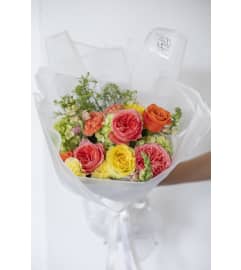 Bright Garden Roses Bouquet. An arrangement by Eclore Fleur.