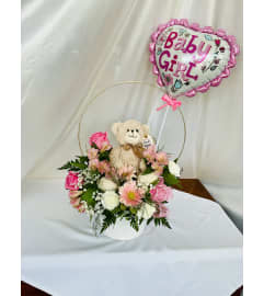 Our own baby girl celebration arrangement.. An arrangement by Flowers By Gerry.