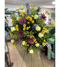 Memories of You Standing Spray. An arrangement by Jenilyn's Creations.