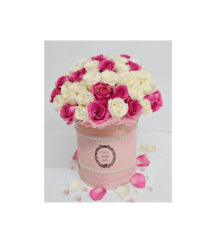 Romance in Pink and White Box. An arrangement by Brickell Exclusive Blooms.