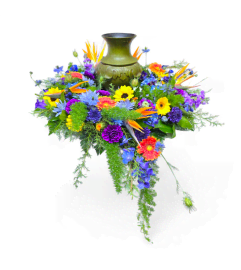 Celestial Tribute Urn Wreath. An arrangement by Appleblossoms.