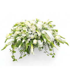 Ethereal Tranquility Casket Spray. An arrangement by Appleblossoms.