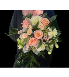 Peachy Paradise Bridal Bouquet. An arrangement by In Bloom. Peachy Paradise Bridal Bouquet. An arrangement by In Bloom.