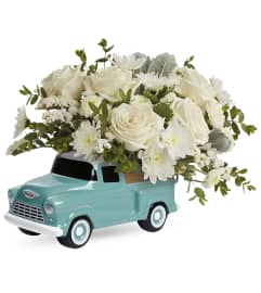 Classic Chevy Pickup Bouquet. An arrangement by North Liberty Flower Shop.