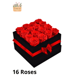 Red roses box. An arrangement by La Bolsa Rosa.