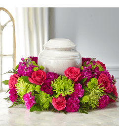 Hopeful Blessings Cremation Adornment. An arrangement by Grande Prairie Florist.