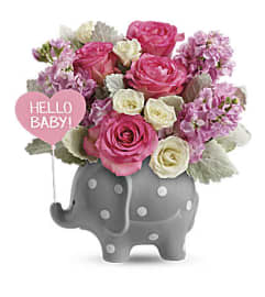 Hello Sweet Baby- Pink. An arrangement by Love Floral.