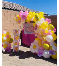 Halfmoon Balloon Arch. An arrangement by Floral Lady Design Studio LLC.