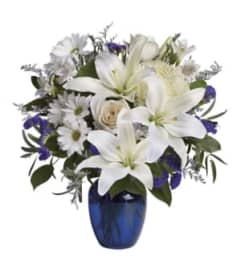 Beautiful In Blue. An arrangement by Flowerdale by Patty.