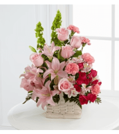 BEAUTIFUL PINK ARRANGEMENT. An arrangement by Garden Florist.